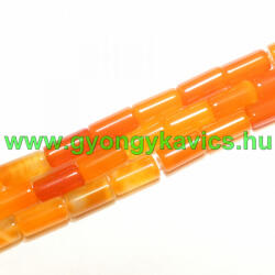  Vörös Achát Ásványgyöngy Oszlop Henger 16x8mm