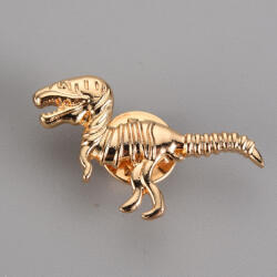  Arany Színű T-Rex (22) Dínó Dinoszaurusz Brosstű Bross Kitűző 16, 5x34mm