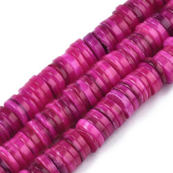  Pink Rózsaszín Kagyló Korong Heishi Gyöngy Gyöngyfüzér 8-8, 5x1-3mm