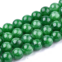  Zöld Jade (nem áttetsző) (4) Ásványgyöngy 8mm