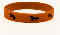  Sötétbarna Lovas Szilikon Karkötő 19-20cm