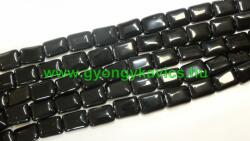  Fekete Achát Téglalap (2) Ásványgyöngy 14x10x5mm