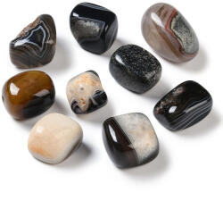 Fekete Fehér Achát Ásvány Marokkő 20-25x12-20mm