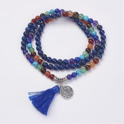  Lápisz Lazuli Lazurit 7 Csakra (2) Ásvány Nyaklánc Mala 6mm 74cm