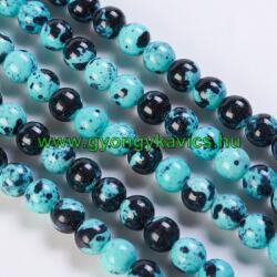  Türkiz Türkizkék Fekete Jade Ásványgyöngy Gyöngyfüzér 8mm