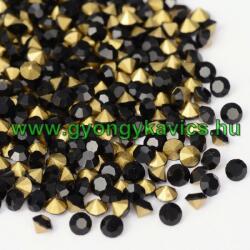  Fekete (14) Strassz Csomag 2mm (~400-500db)