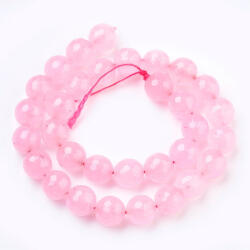  Fazettált Rózsaszín Pink Jade Ásványgyöngy Gyöngyfüzér 10mm