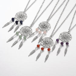  Lápisz Lazuli Lazurit Ásvány Álomcsapda Álomfogó Medál Ezüst Színű Láncon Nyaklánc Medál: 66x28mm Lánc: 46cm