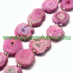 Rózsaszín Druzy Kvarc Ásványgyöngy 10-23mm