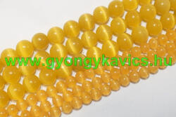 Narancssárga Macskaszem (Üveg) Ásványgyöngy 10mm