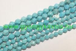  Fazettált Polygon Türkiz Howlit Ásványgyöngy Gyöngyfüzér 10mm