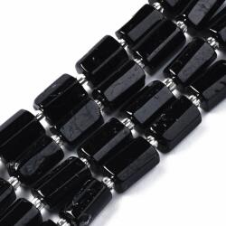 Fazettált Fekete Turmalin Téglalap Oszlop Ásványgyöngy 8-11x6-8x5-7mm