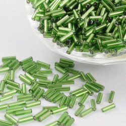  Zöld (37) Szalmagyöngy Kásagyöngy 1, 8x6mm 10gr