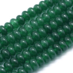 Zöld Jade Korong Ásványgyöngy 8x5mm