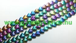 Szivárvány Hematit Szív Ásványgyöngy Gyöngyfüzér 8x8x3mm
