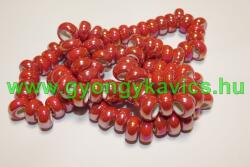 Gyöngyház Galvanizált Szivárványos Piros Porcelán Charm Köztes Gyöngy 12-13x6, 5mm