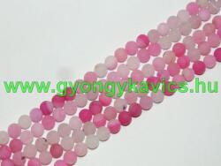  Matt Rózsaszín Pink Achát Ásványgyöngy Gyöngyfüzér 8mm