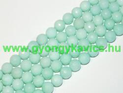 Fazettált Türkiz Türkizkék Jade Ásványgyöngy Gyöngyfüzér 10mm