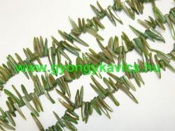 Zöld Kagyló "Cápafog" Gyöngy Gyöngyfüzér 2-4cm x 4-8mm