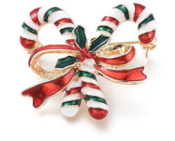  Karácsonyi Nyalóka (14) Strasszos Tűzzománc Brosstű Bross Kitűző 34, 5x38x14, 5mm