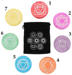  Szív Csakra Heart Chakra (6) Meditációs Kő Bársony Dísztasakban 34x9mm
