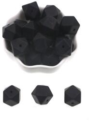 Fekete (13) Hexaéder Szilikon Gyöngy 18mm