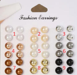  Ezüst Színű (6) Szintetikus Kagyló Gyöngy Fülbevaló Ezüst Színű Fém Pálcán 7, 5mm