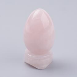  Rózsakvarc Ásvány Tojás Ovális Marokkő Rózsakvarc Állványon ~47x30mm