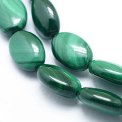 Ovális Zöld Malachit Ásványgyöngy Gyöngyfüzér 11-12x8x5mm