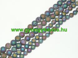  Szivárvány Druzy Achát Ásványgyöngy Gyöngyfüzér 6mm
