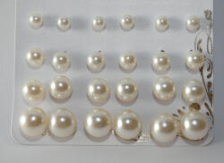  Csont Színű Szintetikus Kagyló Gyöngy Fülbevaló Ezüst Színű Fém Pálcán 11, 5mm