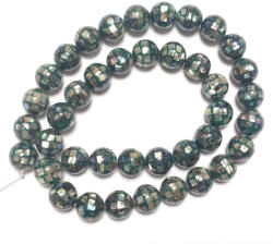  Szivárványos Abalone Paua Kagyló Mozaik Gyöngy 10mm