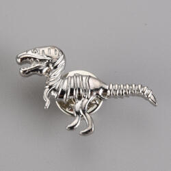 Ezüst Színű T-Rex (5) Dínó Dinoszaurusz Brosstű Bross Kitűző 16, 5x34mm