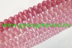 Rózsaszín Macskaszem (Üveg) (sötét) Ásványgyöngy Gyöngyfüzér 10mm