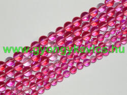  Pink Rózsaszín Szintetikus Holdkő Gyöngy 6mm