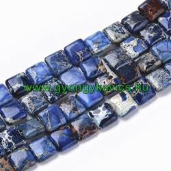 Kék Tengeri Jáspis Regalit Kocka Ásványgyöngy 10x10x4mm
