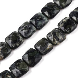  Fazettált Kambaba Jáspis Lapos Kocka Ásványgyöngy 12x12x6mm