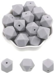  Szürke (3) Hexaéder Szilikon Gyöngy 17mm