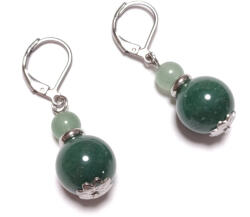  Zöld Aventurin Ásvány Fülbevaló 40mm