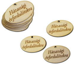  Natúr fa -"Házassági évfordulótokra" ovál tábla 10db/csomag_KIFUTÓ - csinaldmagadshop