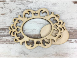 Natúr fa - Ovál csipke keret + ovál tábla 14cm - csinaldmagadshop