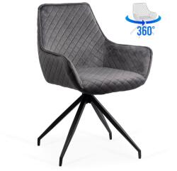  Scaune living rotative din catifea BUC 0223 gri