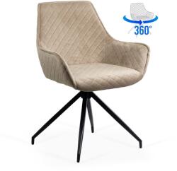  Scaune living rotative din catifea BUC 0223 bej