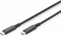 ASSMANN AK-300343-008-S USB-C apa - USB-C apa 4.0 Adat és töltőkábel - Fekete (0.8m) (AK-300343-008-S)