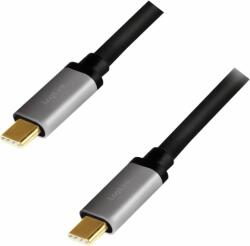 LogiLink CUA0107 USB-C apa - USB-C apa 3.2 Adat és töltő kábel - Fekete/Szürke (1m) (CUA0107)