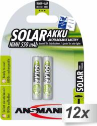 ANSMANN Solar maxE NiMH Micro AAA 550 mAh Újratölthető elem (12x2/csomag) (502441)