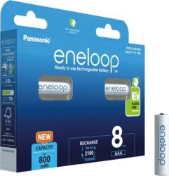 Panasonic BK-4MCDE/8BE Eneloop AAA 800mAh Újratölthető Mikro Ceruzaelem (8db/csomag) (BK-4MCDE/8BE)