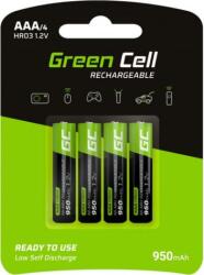 Green Cell GR03 Ni-MH 950mAh AAA HR03 Újratölthető Ceruzaelem (4db/csomag) (GR03)