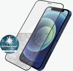 Panzer Edge-to-Edge Anti-Bacterial Apple iPhone 12 mini Edzett üveg kijelzővédő - Fekete (2710)