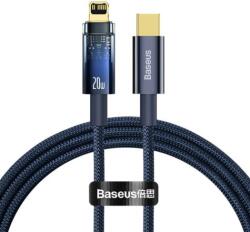 Baseus Explorer Series USB-C apa 2.0 - Lightning apa Adat és töltőkábel - Kék (1m) (CATS000003)